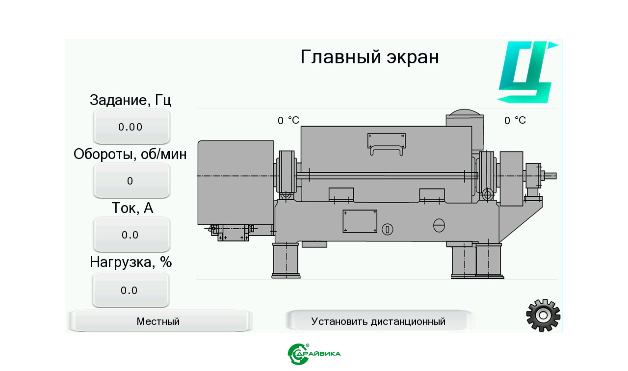 Система управления центрифугой твердых отходов